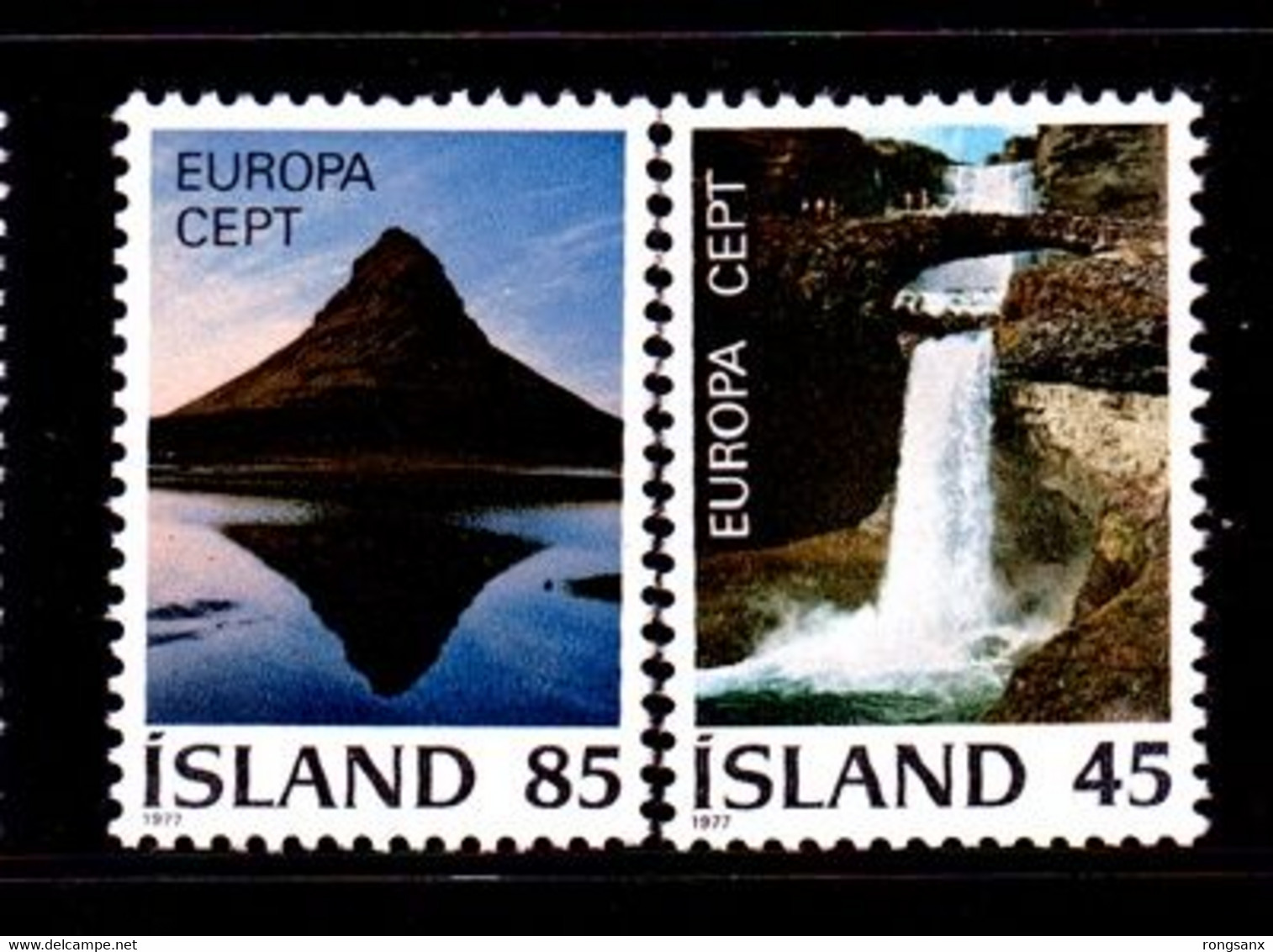 1977 ICELAND EUROPA WATERFALL ISLAND STAMP 2V - Ungebraucht