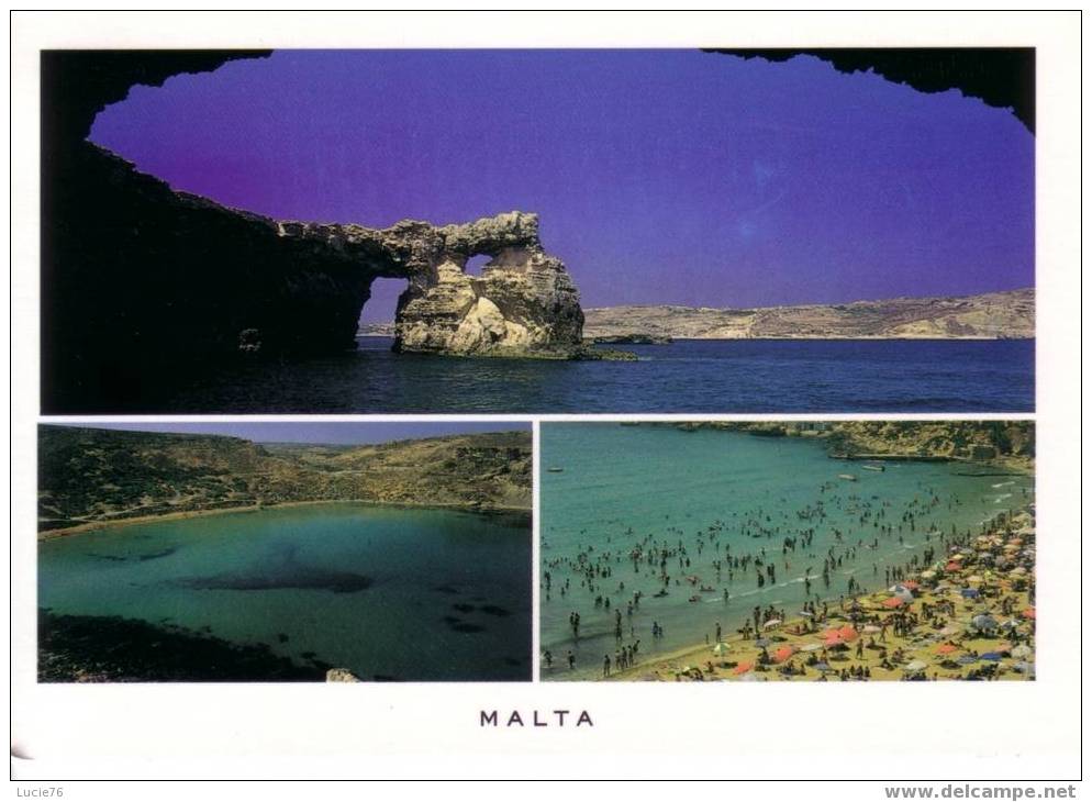 MALTE -  3 Vues  -  The Cristal Clear Méditerranean Waters All Around The Maltese Inslands - Malte