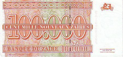 ZAÏRE  100 000 Nouveaux Zaïres Daté Du 30-06-1996   Pick 76   ***** BILLET  NEUF ***** - Zaire