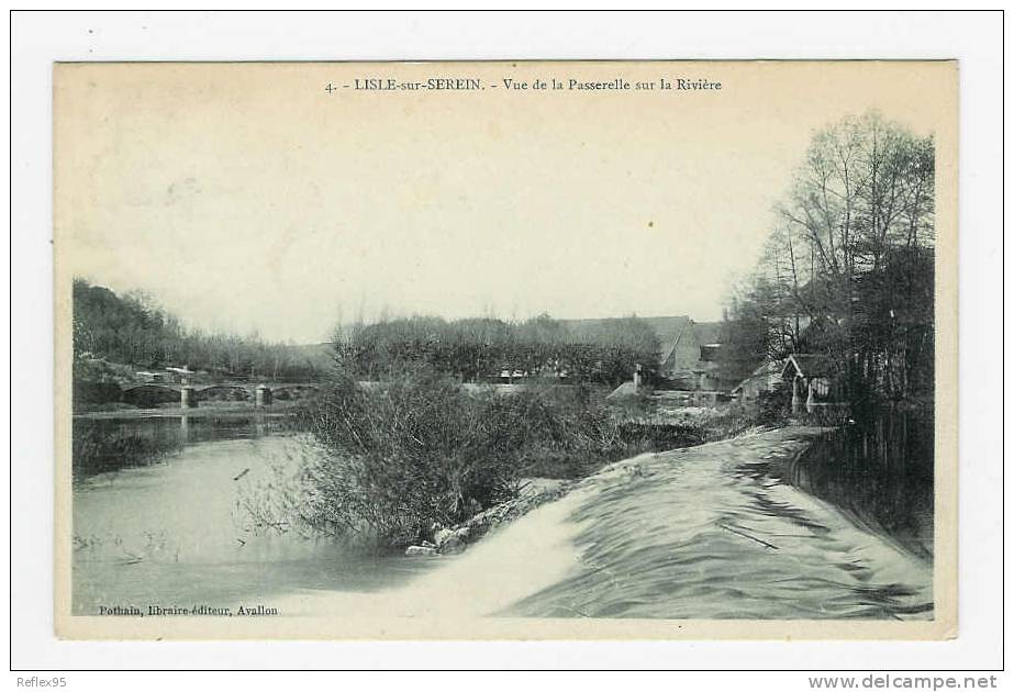 LISLE-SUR-SEREIN - Vue De La Passerelle Sur La Rivière - L'Isle Sur Serein