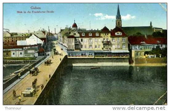 GUBEN   Blick In Die Frankfurter Strasse   1916 ( Pliures 2 Coins Gauche ) En L'état - Guben