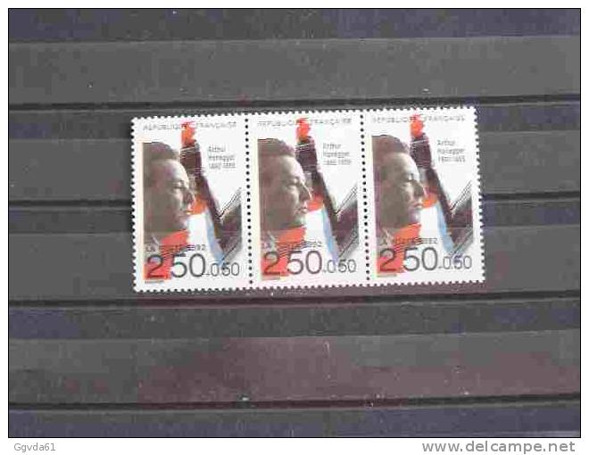 FRANCE N° 2750 " ARTHUR HONEGGER" ANNEE 1992, BANDE DE 3 - Unused Stamps