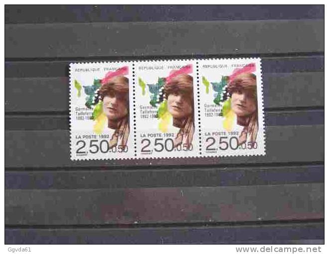 FRANCE N° 2752 " GERMAINE TAILLEFERRE" ANNEE 1992, BANDE DE 3 - Unused Stamps