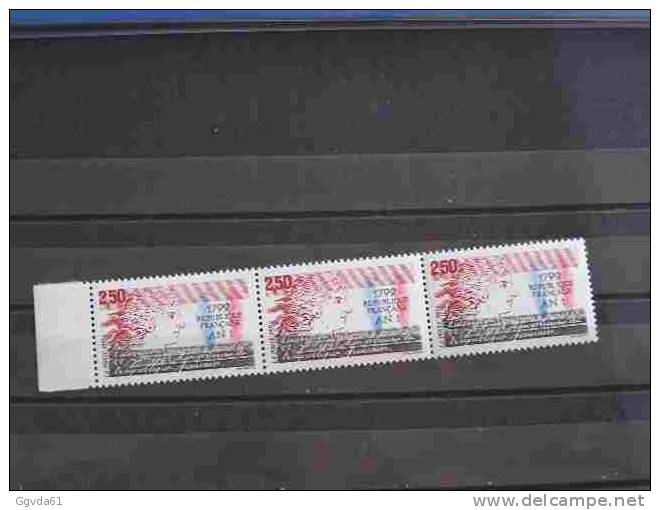 FRANCE N° 2771 " 1772 AN 1 DE LA REPUBLIQUE FRANCAISE " ANNEE 1992, BANDE DE 3 - Ungebraucht