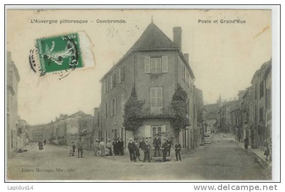 698 C/ CPA COMBRONDE  (63)  POSTE ET GRAND' RUE - Combronde