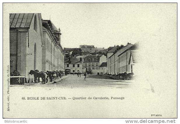 D78 - CPA Précurseur - ECOLE DE SAINT-CYR -  QUARTIER DE CAVALERIE - PANSAGE - St. Cyr L'Ecole