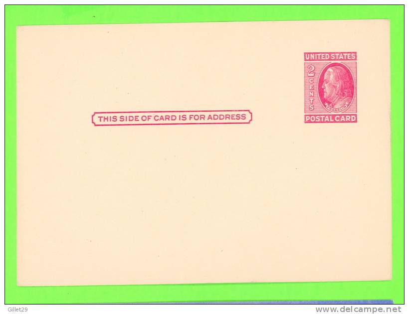 2 CENTS POSTCARD - FRANKLIN - CARD NEVER BEEN USE - - ...-1900