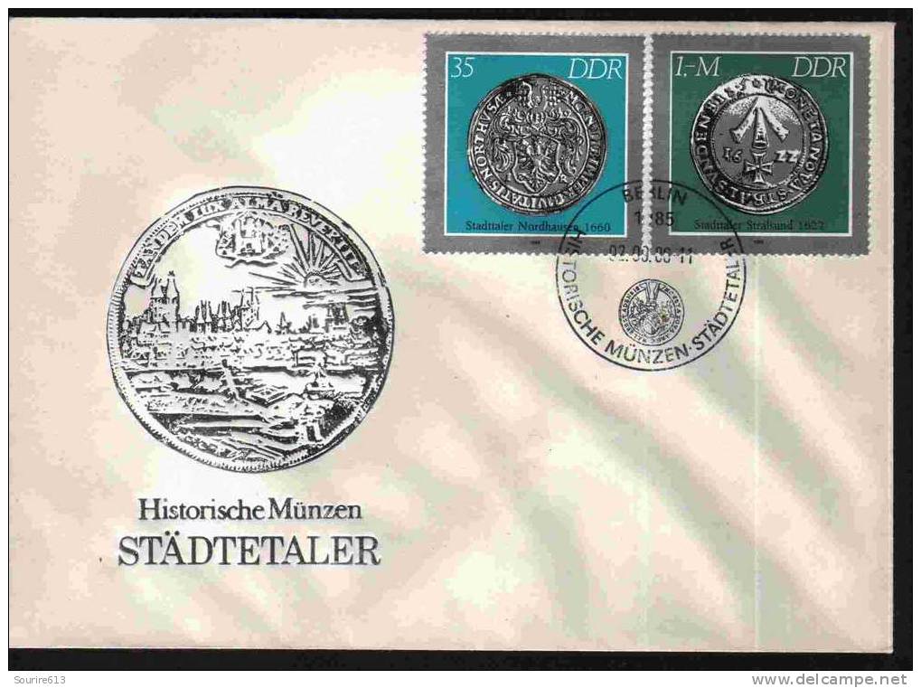 Fdc DDR 1986 Monnaies De Villes Nordhausen 1660 & Stralsund 1622 - Münzen