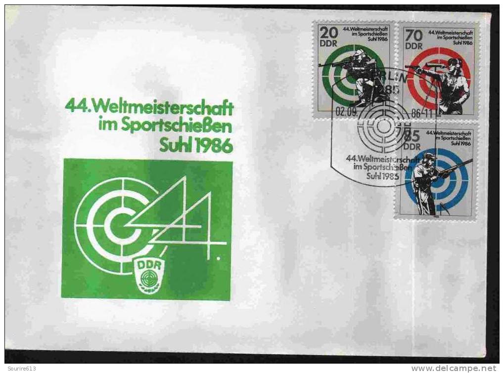 Fdc DDR 1986 Sports Tir (Armes) Cibles - Shooting (Weapons)