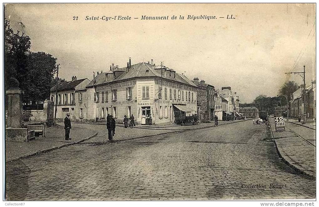 78 - YVELINES - SAINT CYR L´ECOLE - PLACE De La REPUBLIQUE- HOTEL Du SOLEIL D´OR  RESTAURANT  PATISSERIE  MAISON PARADIS - St. Cyr L'Ecole