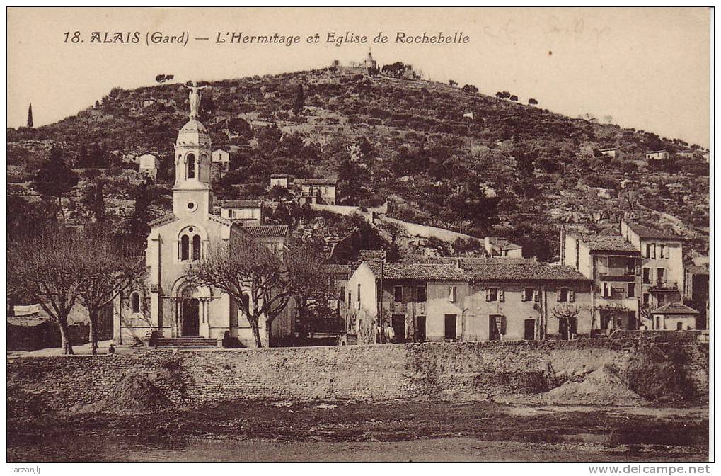 CPA De Alais (Alès Gard 30): L'Hermitage Et Eglise De Rochebelle - Alès