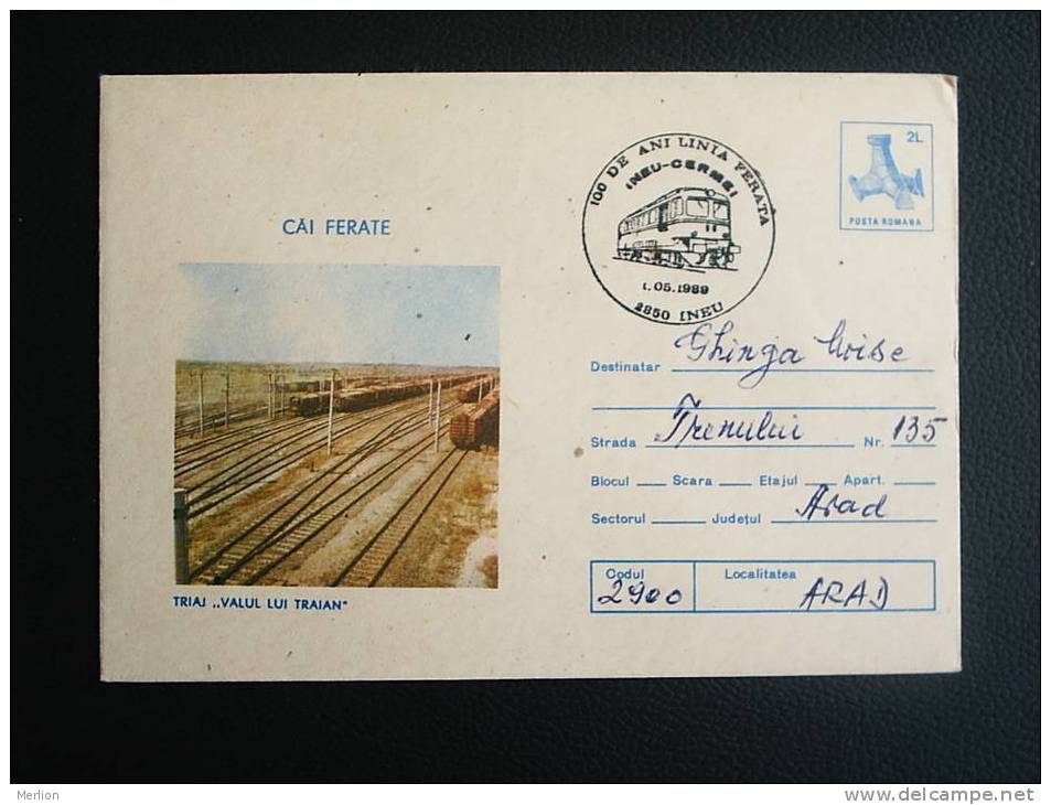 FDC -Romania- Train -Railway - Ineu -Cermei   VF 1989  D13697 - FDC