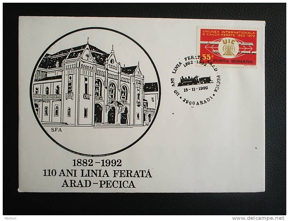 FDC -Romania- Train - Railway - Arad -Pecica   VF 1992  D13703 - FDC