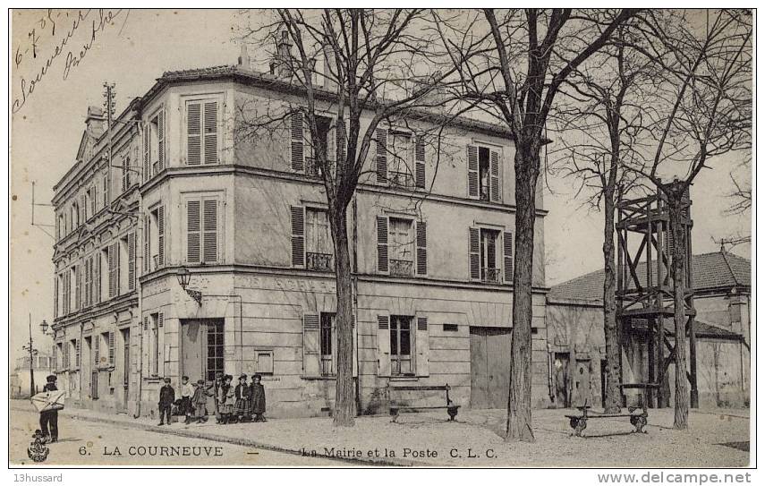 Carte Postale Ancienne La Courneuve - La Mairie Et La Poste - La Courneuve