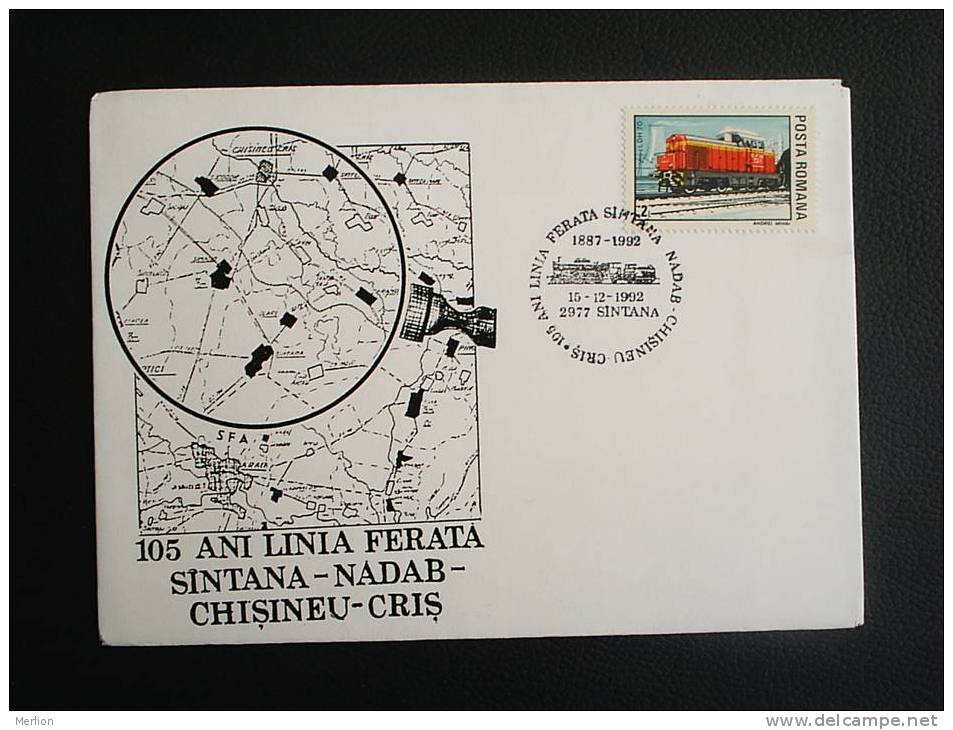 FDC -Romania- Train - Railway - Sintana-Nadab-Chisineu Cris -line   VF 1992  D13706 - FDC