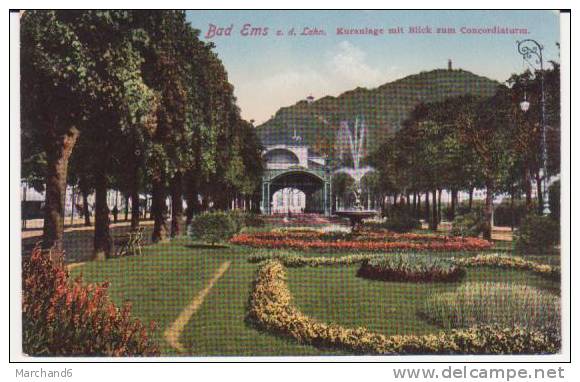 BAD EMS . A. D. LAHN. KURANLAGE MIT BLICK ZUM CONCORDIATURM - Bad Ems