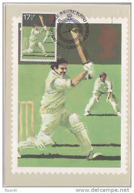 GRANDE BRETAGNE  CARTE MAXIMUM NUM.YVERT 958 CRICKET Sport - Cartes PHQ