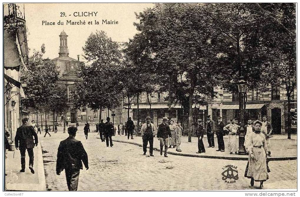 92 - HAUTS De SEINE - CLICHY - PLACE Du MARCHE Et La MAIRIE - BELLE ANIMATION - Clichy