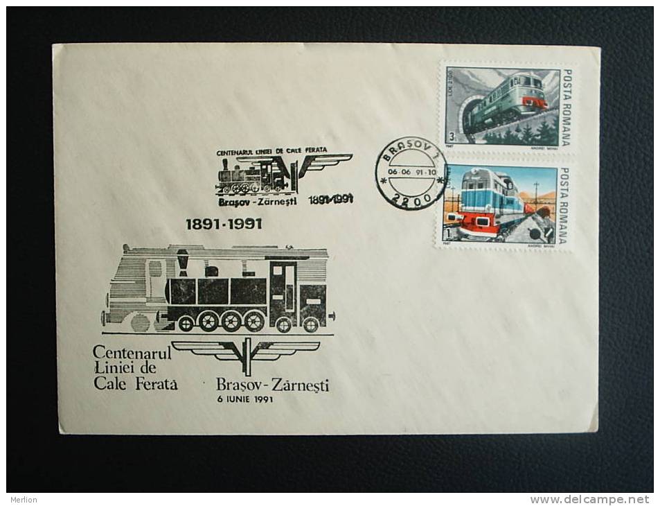 FDC -Romania- Railway -Train Brasov Zarnesti  Line    VF  1991  D13760 - FDC