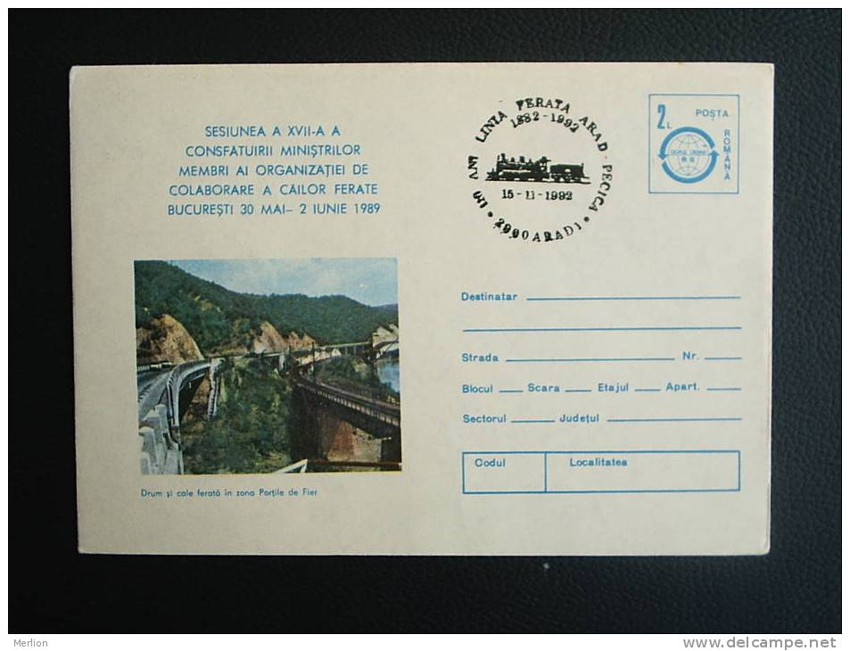 FDC -Romania -Railway- Train - Arad- Pecica Line    VF  1992  D13764 - FDC