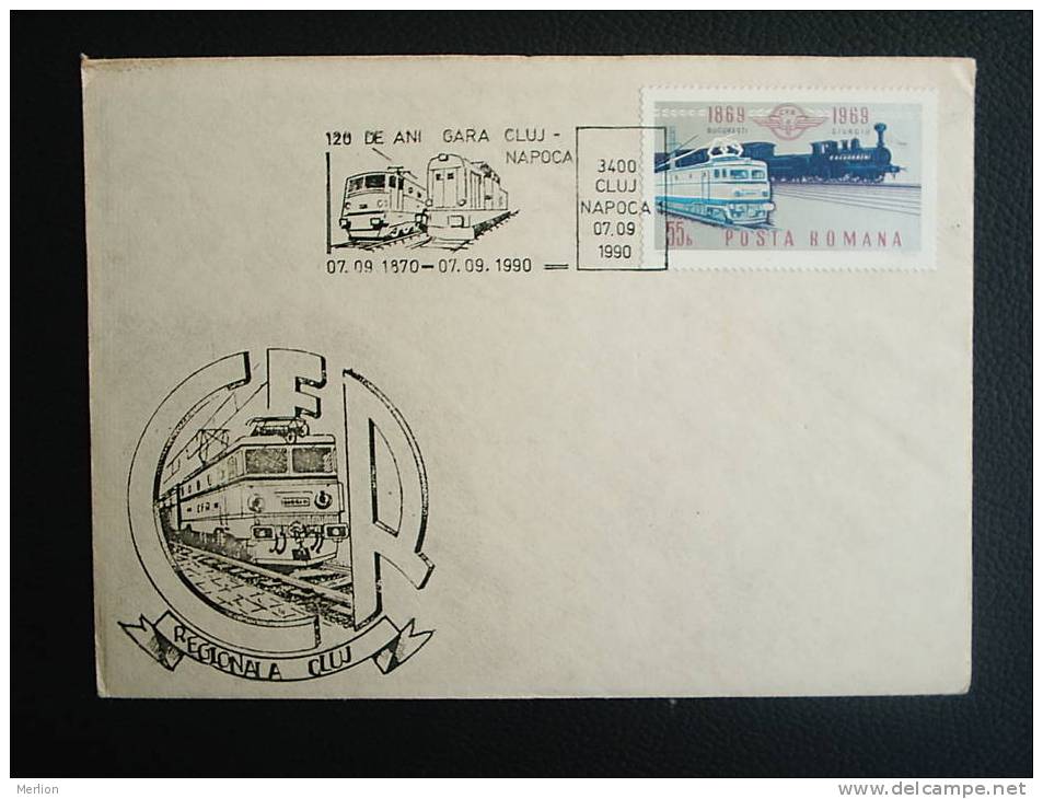 FDC -Romania -Railway Station - CLUJ     F  1990  D13770 - FDC