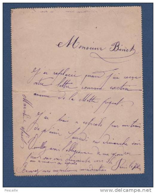 CARTE LETTRE PARIS RUE DE RENNES 1908 - SEMEUSE MOUCHON 10 C - Kartenbriefe