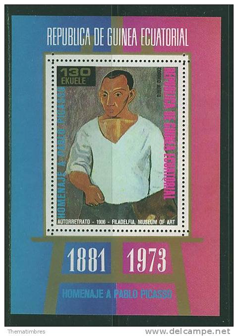 38N0047 Picasso Autoportrait Bloc 151 Guinee Equatoriale 1975 Neuf  ** - Picasso