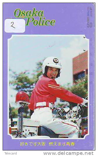 Telefonkarte Télécarte Polizei (2)  Police - Motorrad - Police Motorcycle - Phonecard Japan Telefonkarte Japon - Police