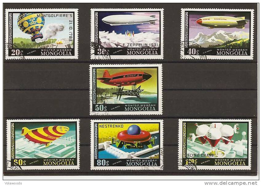 Mongolia - Serie Completa Usata: Dirigibili - Zeppelines