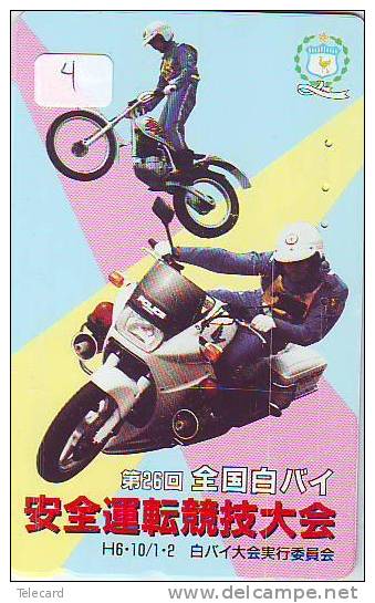 Télécarte Polizei (4)  Police - Motorrad - Police Motorcycle - Phonecard Japan Telefonkarte Japon - Police