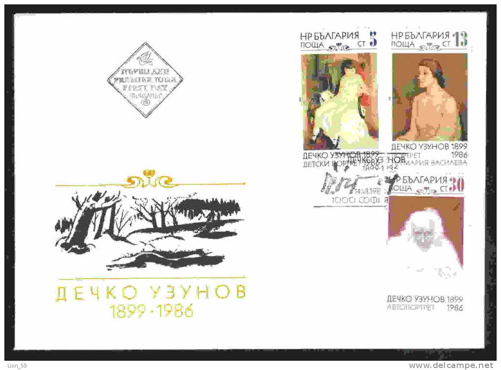 FDC 3701 Bulgaria 1988 /19 Dechko Usunov Paintings  /Gemalde Von Detschko Usunov (1899-1986). - FDC