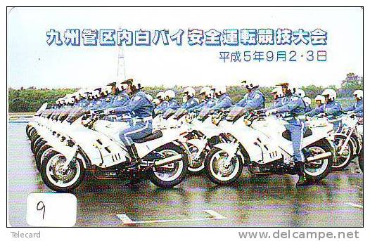 TELEFONKARTE Télécarte Polizei (9)  Police - Motorrad - Police Motorcycle - Phonecard Japan Telefonkarte Japon - Politie