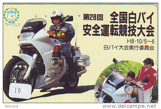 Télécarte Polizei (10)  Police - Motorrad - Police Motorcycle - Phonecard Japan Telefonkarte Japon - Polizei