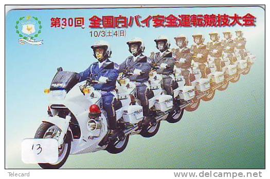 Télécarte Polizei (13)  Police - Motorrad - Police Motorcycle - Phonecard Japan Telefonkarte Japon - Police