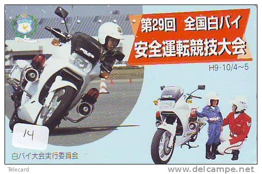 TELEFONKARTE Télécarte Polizei (14)  Police - Motorrad - Police Motorcycle - Phonecard Japan Telefonkarte Japon - Politie