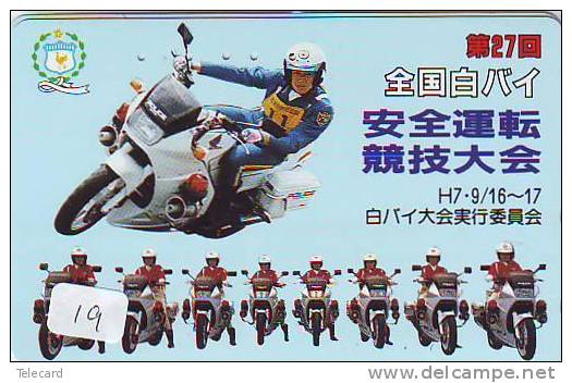 Télécarte Polizei (19)  Police - Motorrad - Police Motorcycle - Phonecard Japan Telefonkarte Japon - Policia