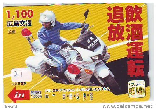 TELEFONKARTE Télécarte Polizei (21)  Police - Motorrad - Police Motorcycle - Phonecard Japan Telefonkarte Japon - Politie