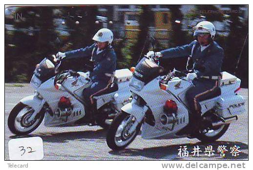 TELEFONKARTE Télécarte Polizei (32)  Police - Motorrad - Police Motorcycle - Phonecard Japan Telefonkarte Japon - Police