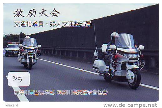 TELEFONKARTE Télécarte Polizei (35)  Police - Motorrad - Police Motorcycle - Phonecard Japan Telefonkarte Japon - Policia