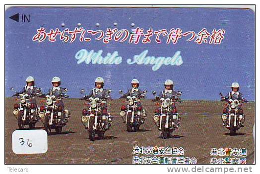 TELEFONKARTE Télécarte Polizei (36)  Police - Motorrad - Police Motorcycle - Phonecard Japan Telefonkarte Japon - Polizei