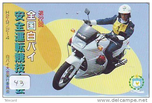 TELEFONKARTE Télécarte Polizei (43)  Police - Motorrad - Police Motorcycle - Phonecard Japan Telefonkarte Japon - Police