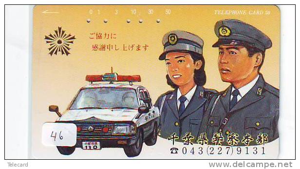 TELEFONKARTE Télécarte Polizei (46)  Police - Motorrad - Police Motorcycle - Phonecard Japan Telefonkarte Japon - Police