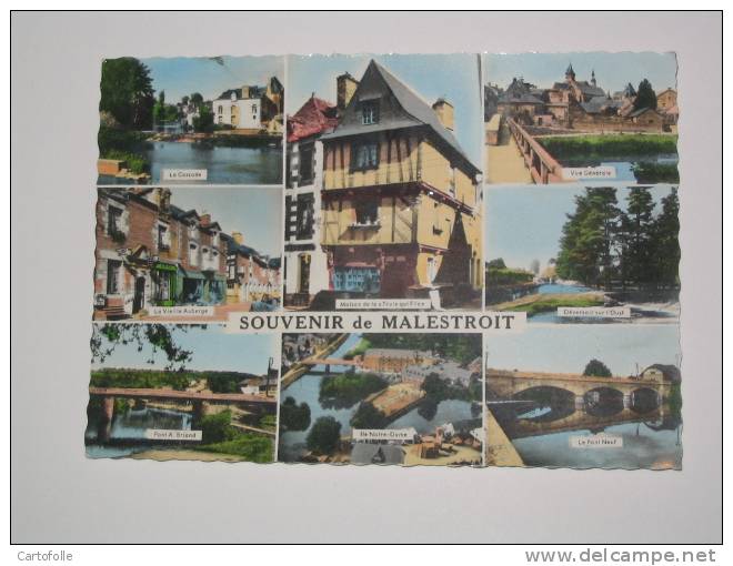 Lot 366 -1- Carte Postale Sur Malestroit DANS L'etat Abimée 1967 Mise  Pour Faire Plaisir - Malestroit