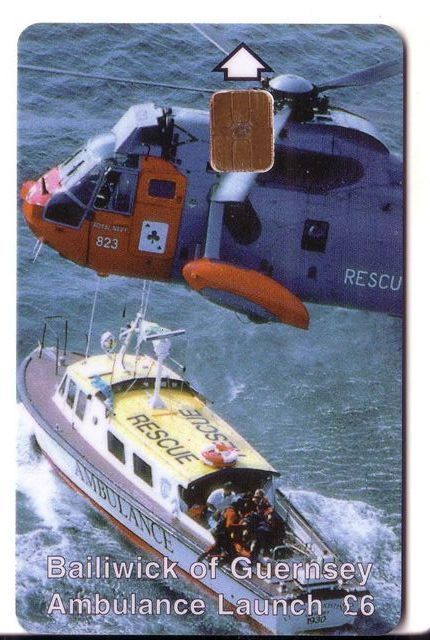 HELICOPTERE ( Guernsey )* Rescue Helicopter Ambulance ( Helicopters) - Helicopteres  Helicoptero - Ship Life Boat Bateau - Flugzeuge