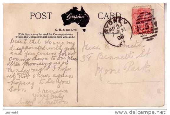 Old - Vintage Australia Postcard - Carte Ancienne D´Australie - NSW - Sydney - Other & Unclassified