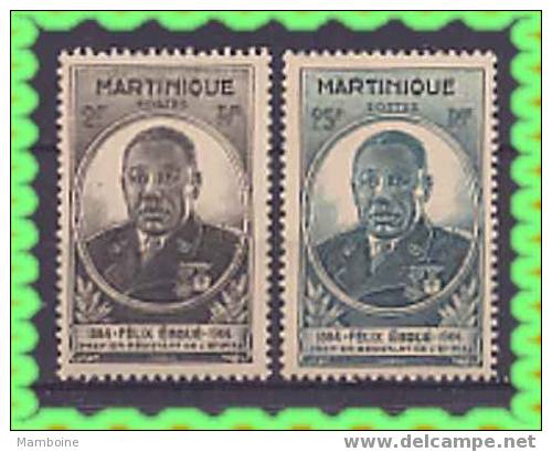Martinique Gouverneur éboué 1945  N 218/19 Neuf X X Sans Trace - Ungebraucht