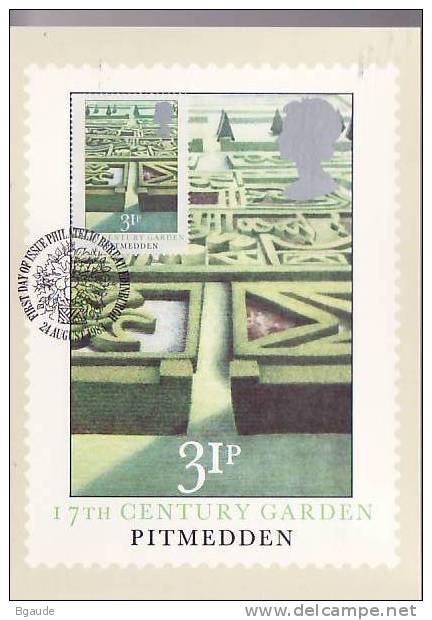 G B  CARTE MAXIMUM NUM.YVERT 1103 LES JARDINS BRITANNIQUES - Cartes PHQ