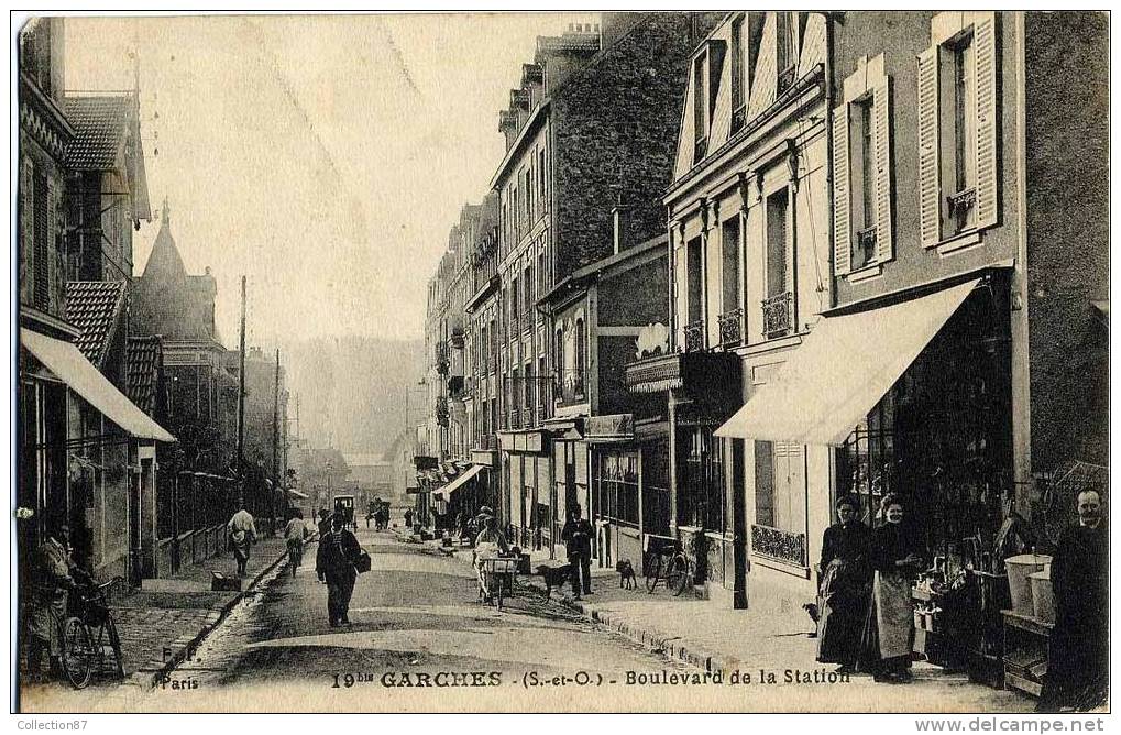 92 - GARCHES - RARE - BOULEVARD De La STATION - QUINCAILLERIE - BOUCHERIE - Collection F. FLEURY N° 19 Bis - Garches