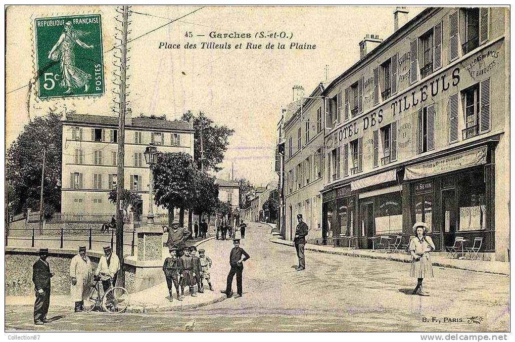 92 - HAUTS De SEINE - GARCHES - PLACE Des TILLEULS - HOTEL MAISON A.SEVIN - TEINTURERIE PRESSING " AU GAGNE PETIT " - Garches