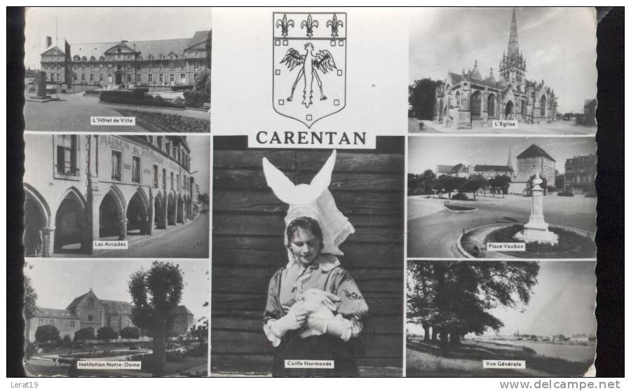 50...CARENTAN....7 VUES.......CPSM.......ECRITE..‹(•¿•)› - Carentan